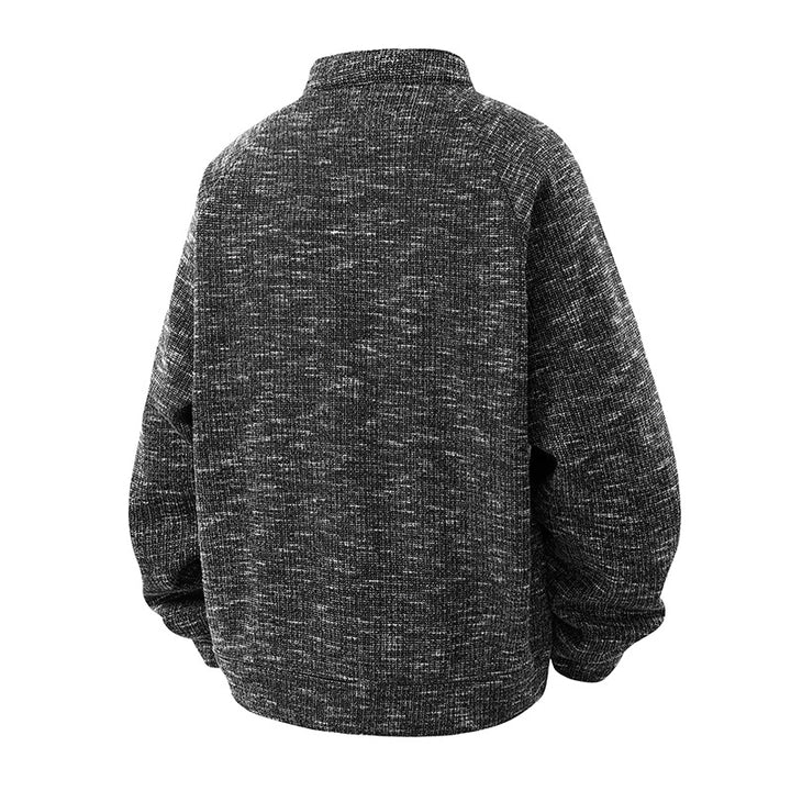 Herren Oversize-Strickbomberjacke mit Stehkragen und Druckknopfverschluss Drune