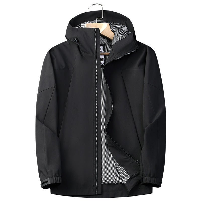 Herren Leichte Softshell‑Regenjacke mit atmungsaktivem Meshfutter und Kapuze Drune