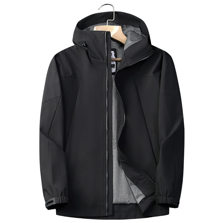 Herren Leichte Softshell‑Regenjacke mit atmungsaktivem Meshfutter und Kapuze Drune