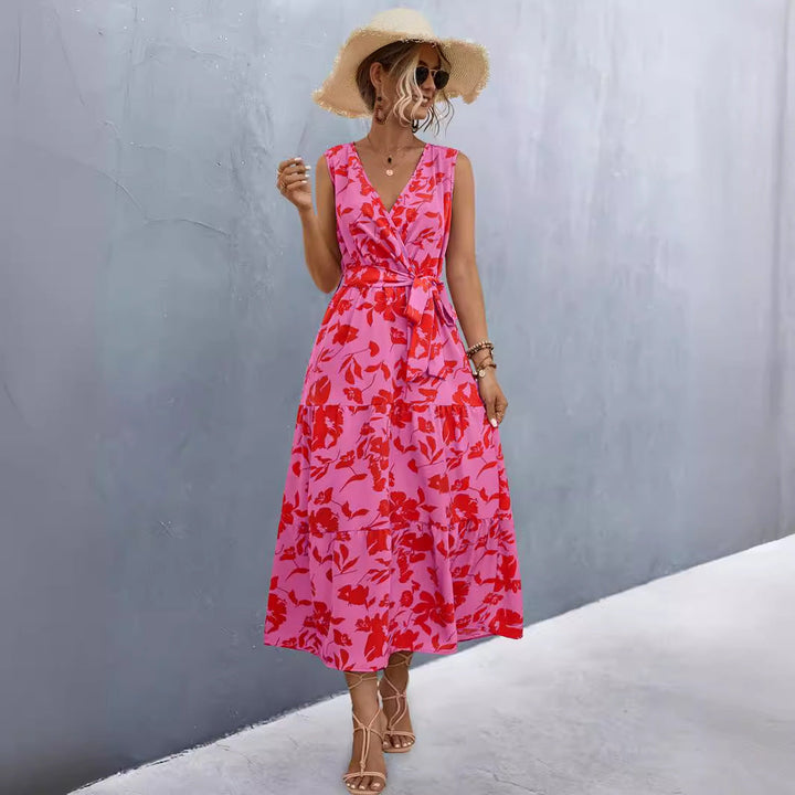Damen Wickelkleid mit floralem Muster und eleganter Raffung Drune