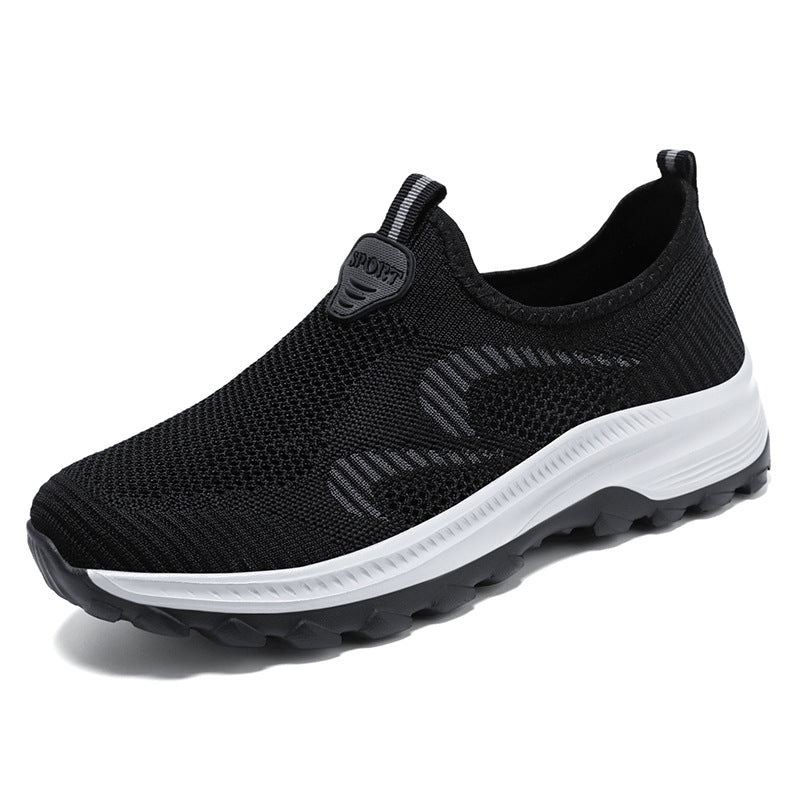 Damen nan nahtloser Strick-Slip-On Komfort-Sneaker mit elastischem Sockenschuh, stoßdämpfender EVA-Zwischensohle und griffiger Profilgummisohle Drune