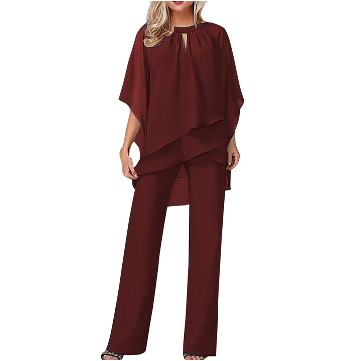 Damen elegante Tunika mit Weitbein-Hosen Drune