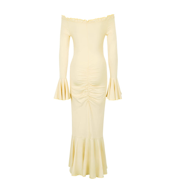 Damen Wickelkleid mit Rüschendetails und charmanten Ärmeln Drune