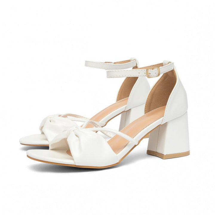 Damen Elegante Riemchen-Sandalen mit Schleifen-Detail und robustem Absatz Drune
