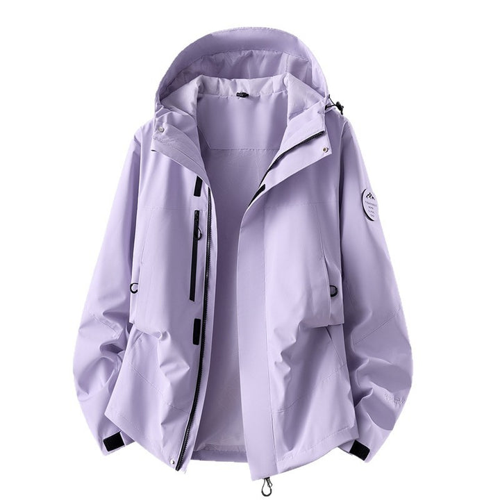 Damen technische dreilagige Softshell-Regenjacke mit getapten Nähten und Multifunktions-Taschen Drune