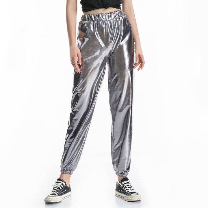 Damen Stylische und glänzende Freizeit-Hose Drune
