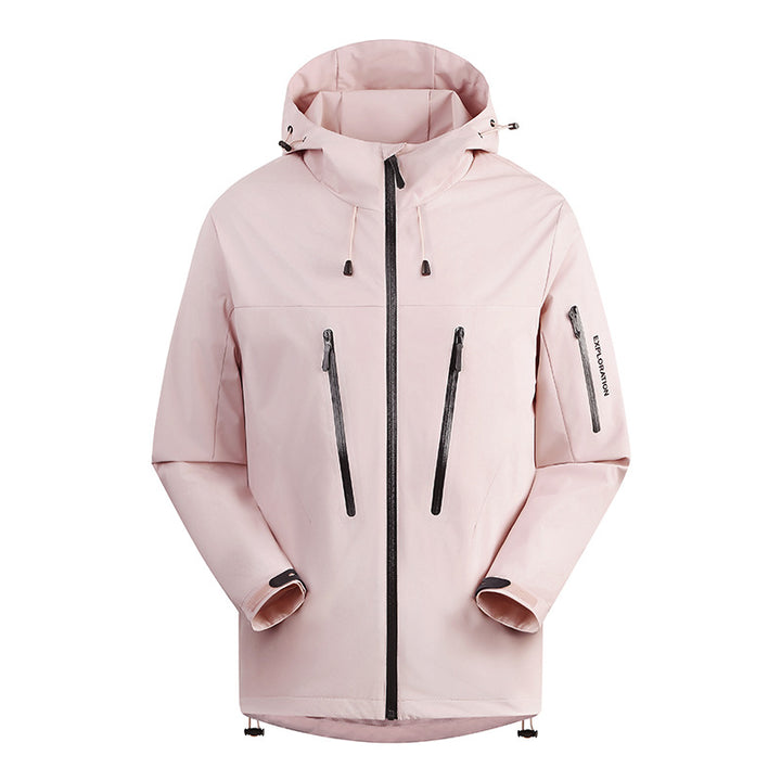 Herren Dreilagige atmungsaktive Hardshell-Outdoorjacke mit Kapuze und verschweißten Nähten Drune
