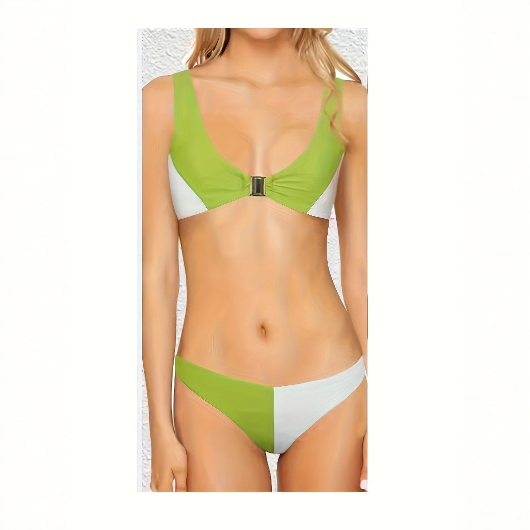 Damen Bikinis mit tiefem V-Ausschnitt und schmalen Trägern Drune