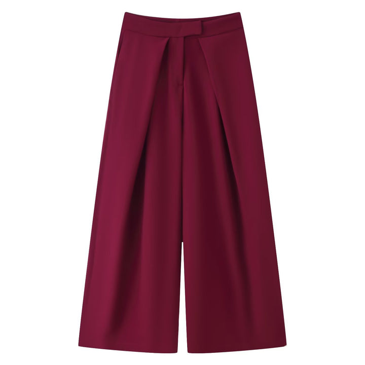 Damen Culotte-Hose mit weitem Bein, hoher Taille und ausgestellter Silhouette Drune
