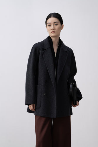 Damen Doppelreiher Wollmischung Blazer Drune