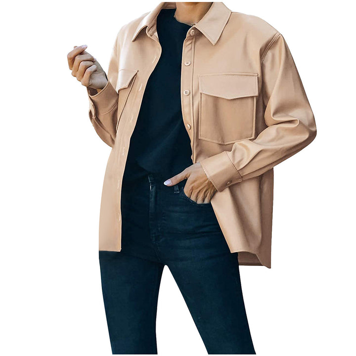 Damen elegante Blusenjacke mit Taschen und modernem Schnitt Drune
