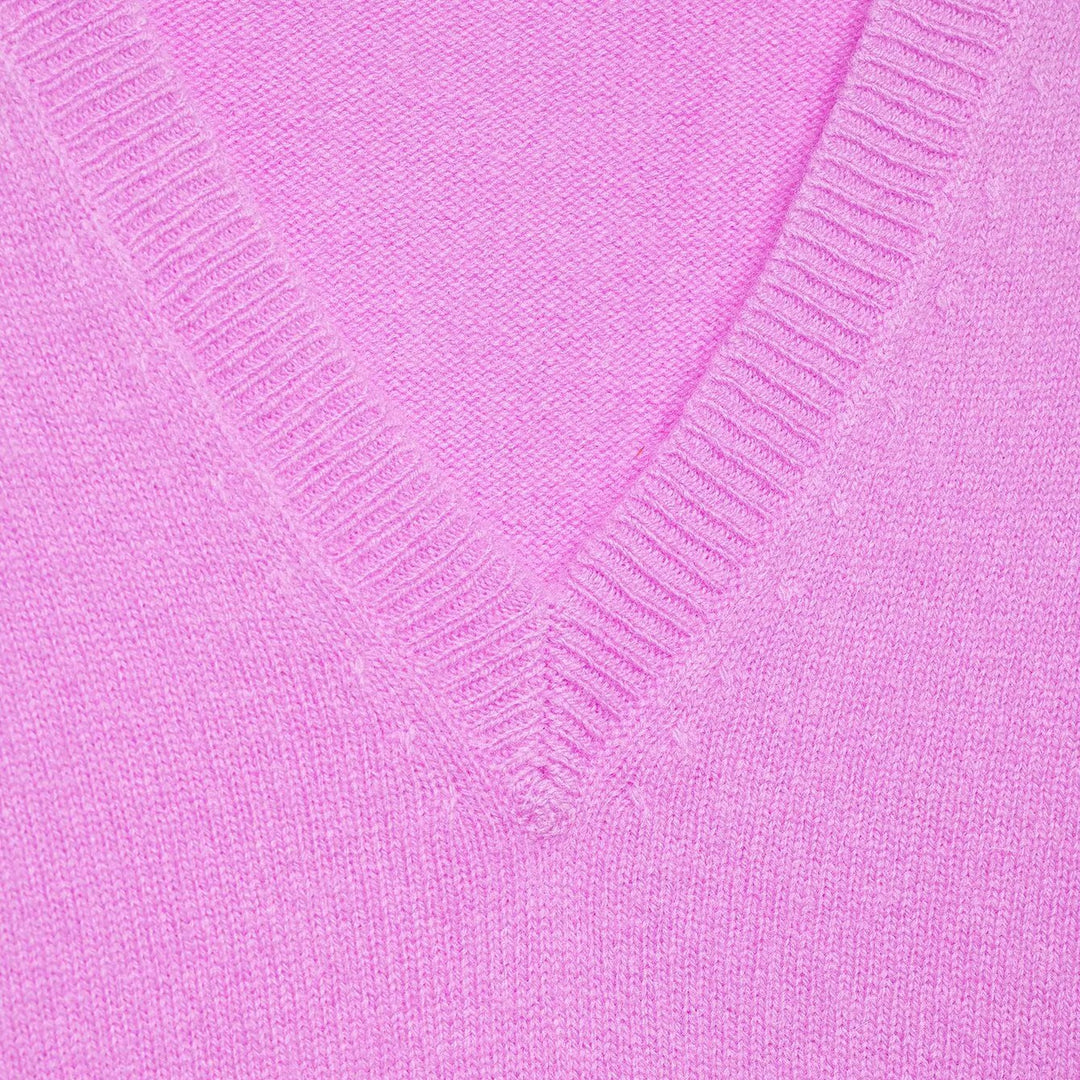 Damen Grobgestrickter V‑Ausschnitt Zopfstrickpullover mit Rippbündchen Drune