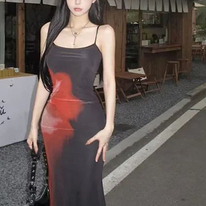 Damen figurbetontes Minikleid mit asymmetrischem Design und einzigartigem Farbverlauf Drune