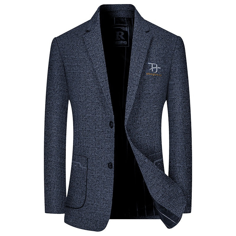 Herren Modernes Einreihiges City-Blazer mit aufgesetzten Taschen und leichter Halbfütterung Drune