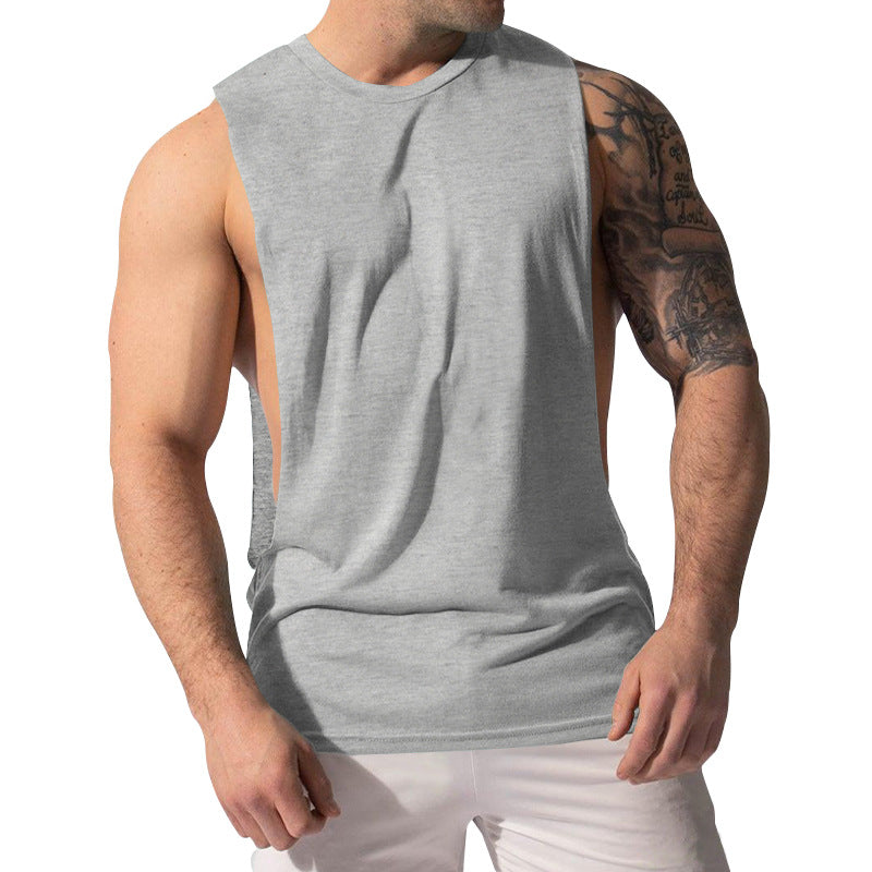 Herren nan Muskelshirt mit extra tiefen Armöffnungen und atmungsaktivem Baumwollmix Drune