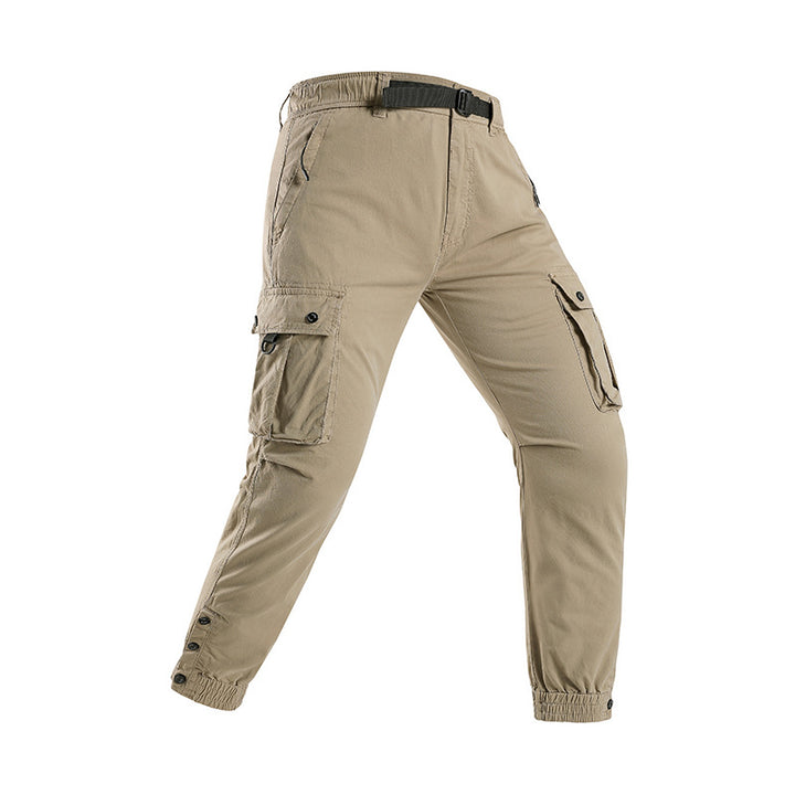 Herren Konisch geschnittene Utility‑Cargohose mit Tunnelzugbund, integriertem Gürtel und Mehrfachtaschen Drune