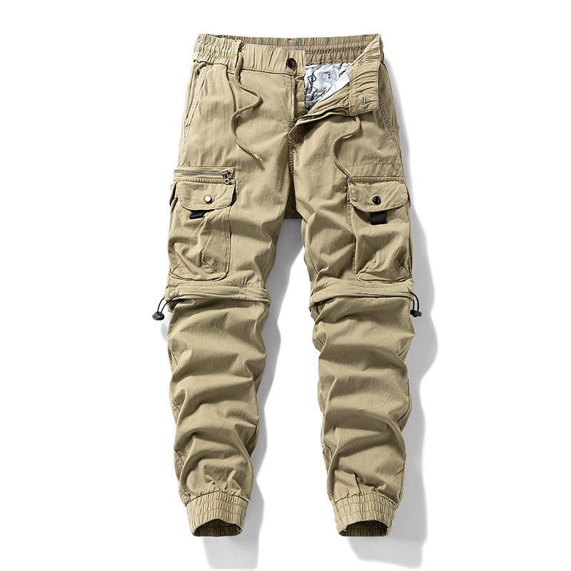 Herren Cargo-Jogginghose im Utility-Stil mit Elastikbund, Kordelzug und Multifachtaschen Drune