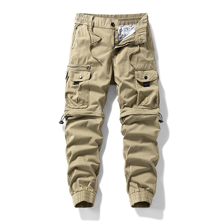 Herren Cargo-Jogginghose im Utility-Stil mit Elastikbund, Kordelzug und Multifachtaschen Drune