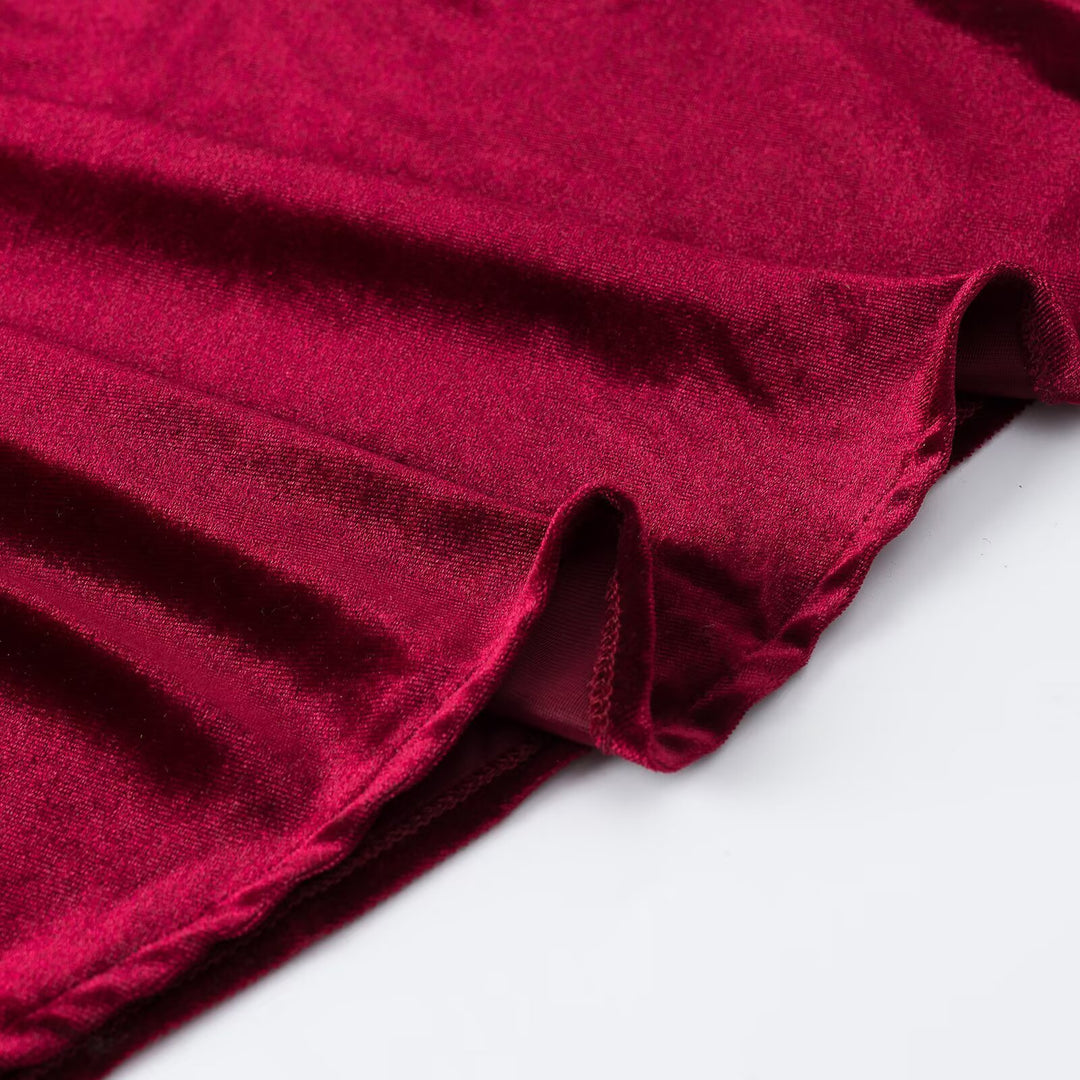 Damen Maxikleid aus Satin mit Wasserfallausschnitt und Riemchenbindung am Rücken Drune