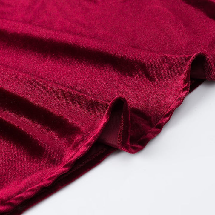 Damen Maxikleid aus Satin mit Wasserfallausschnitt und Riemchenbindung am Rücken Drune