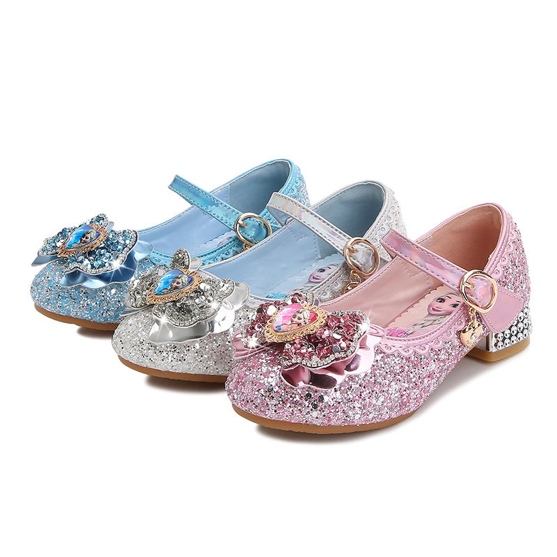 Mädchen Festliche Glitzer Ballerinas mit Blumenapplikation Drune