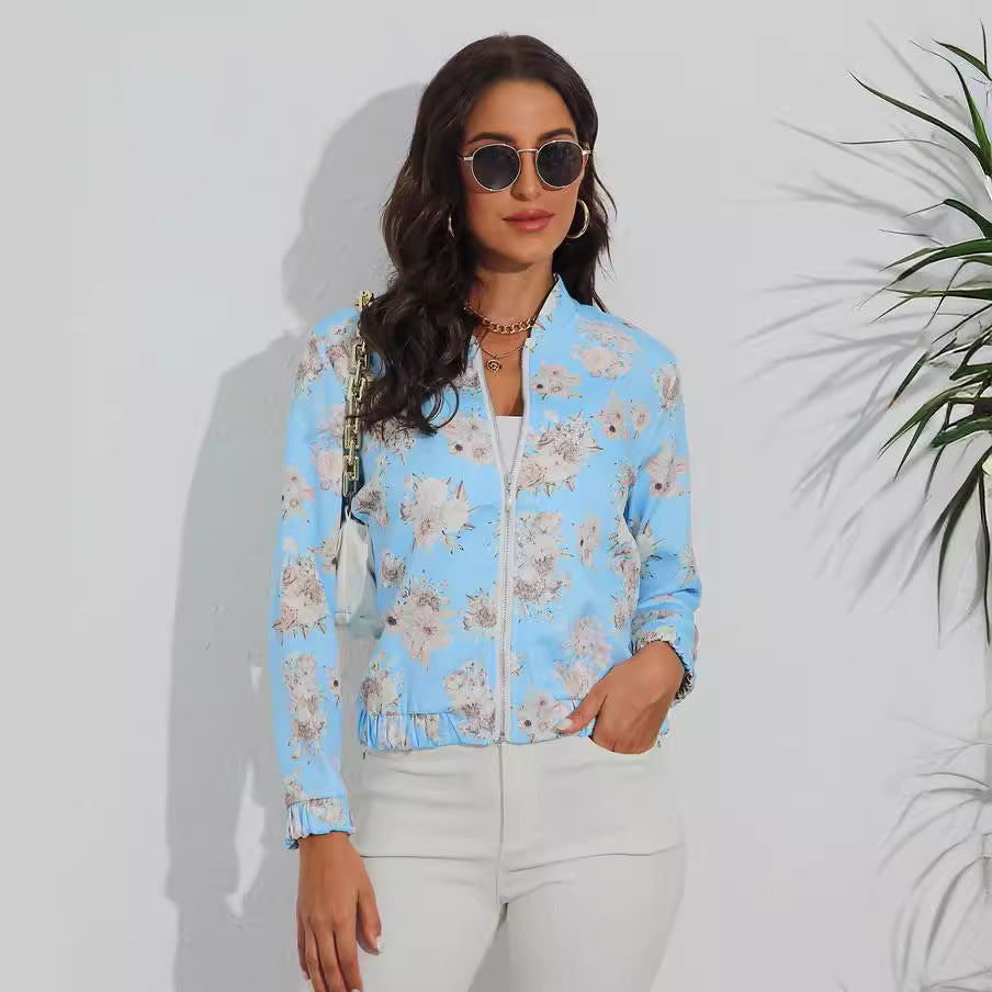 Damen sportliche Bomberjacke mit tierischem Print Drune