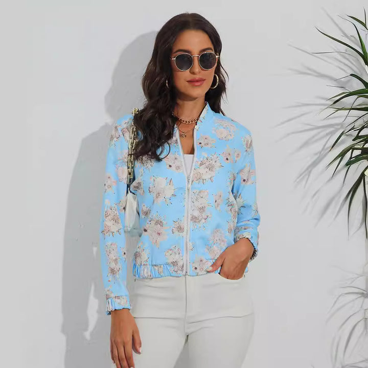 Damen sportliche Bomberjacke mit tierischem Print Drune