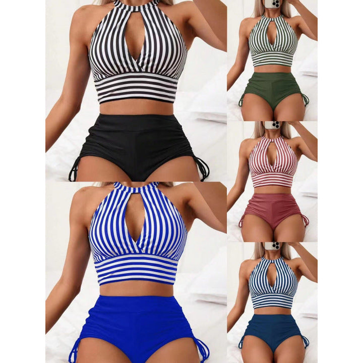 Damen Sport-Bikini-Set mit hochgeschlossenem Oberteil und figurbetonendem Höschen Drune