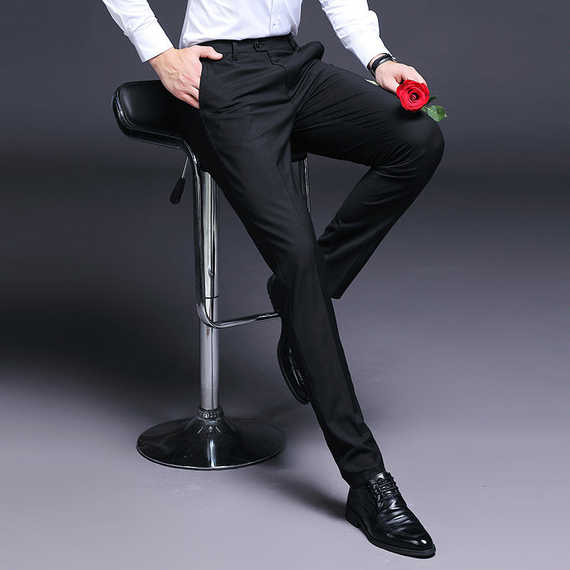 Herren elegante Anzughose mit schmalem Schnitt und atmungsaktiver Textur Drune