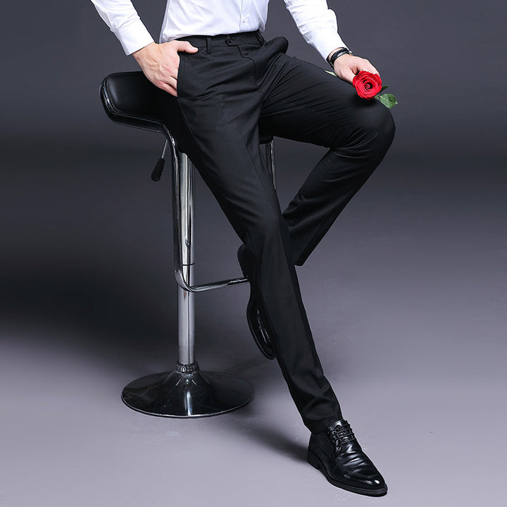 Herren elegante Anzughose mit schmalem Schnitt und atmungsaktiver Textur Drune