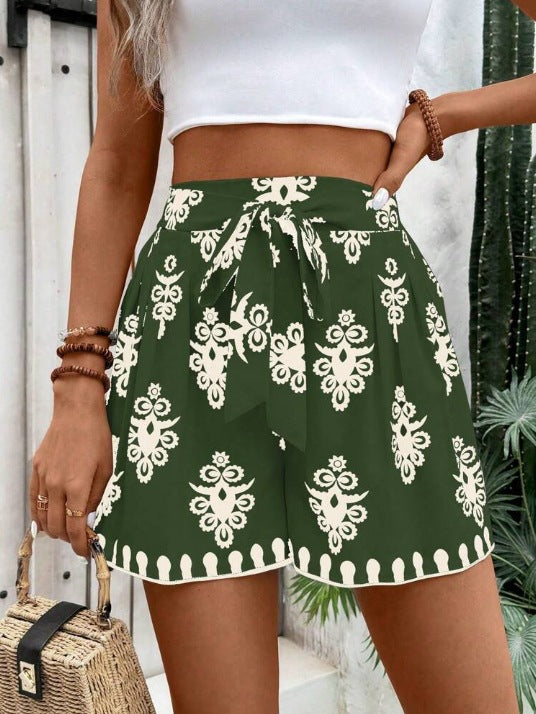 Damen Sommerliche Chino-Shorts mit Bindegürtel Drune