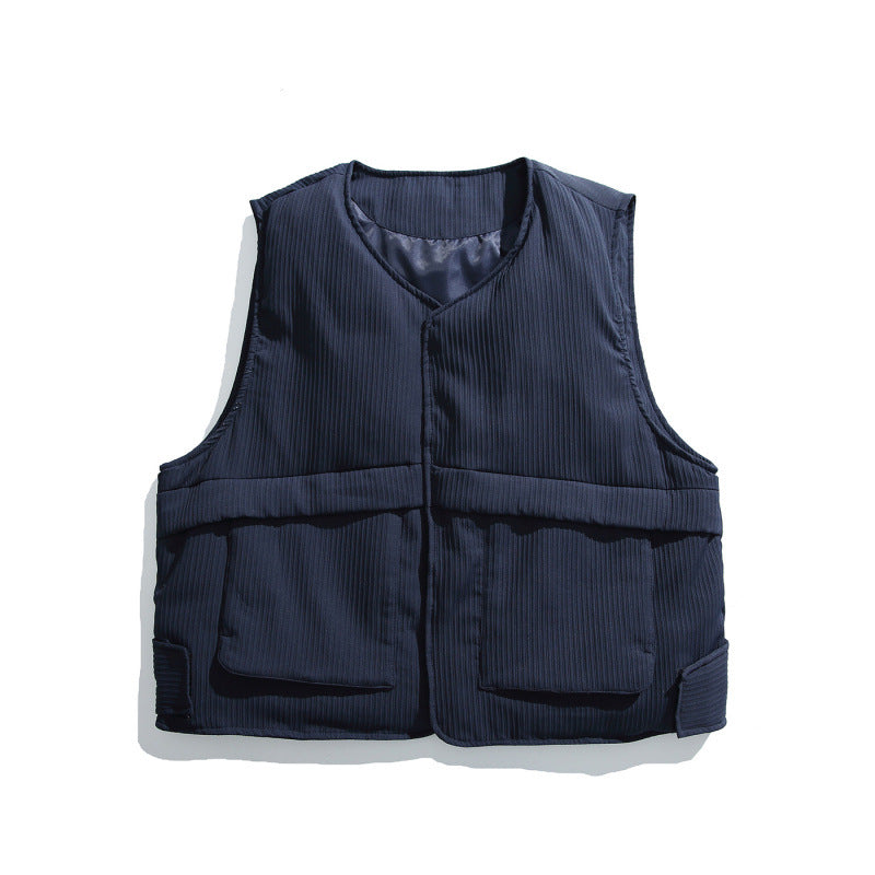 Unisex Wattierte Kapuzenjacke mit abnehmbarem Westeinsatz und gerippter Struktur Drune