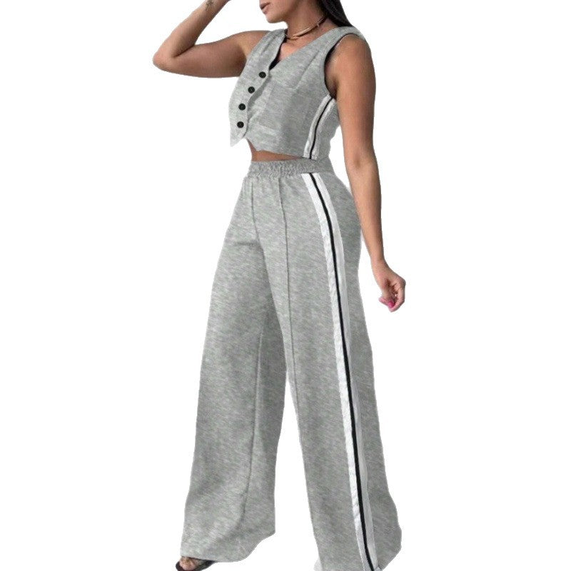 Damen Zweiteiliges Sport-Outfit mit weitem Schnitt und elastischem Bund Drune