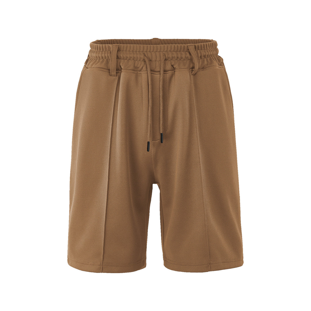 Herren nan knielange Sportshorts mit Netzstruktur, elastischem Tunnelzug und Gürtelschlaufen Drune