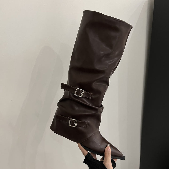 Damen Elegante und vielseitige Overkneestiefel Drune
