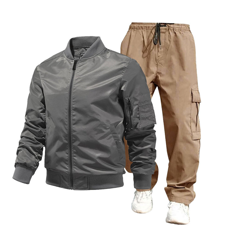 Herren urbane Bomberjacke und Cargo-Hosen Set Drune