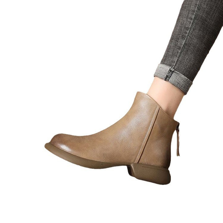 Damen Elegante Ankle Boots mit Reißverschluss Drune