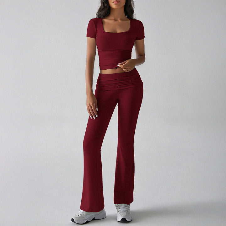Damen Sportliches Oberteil mit hohen Taillenleggings aktivem Set Drune