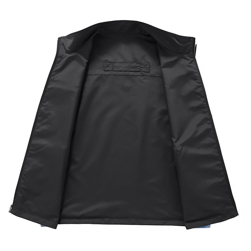 Herren Ärmellose Softshell‑Weste mit Zweiwege‑Reißverschluss und Multifunktions‑Taschen Drune