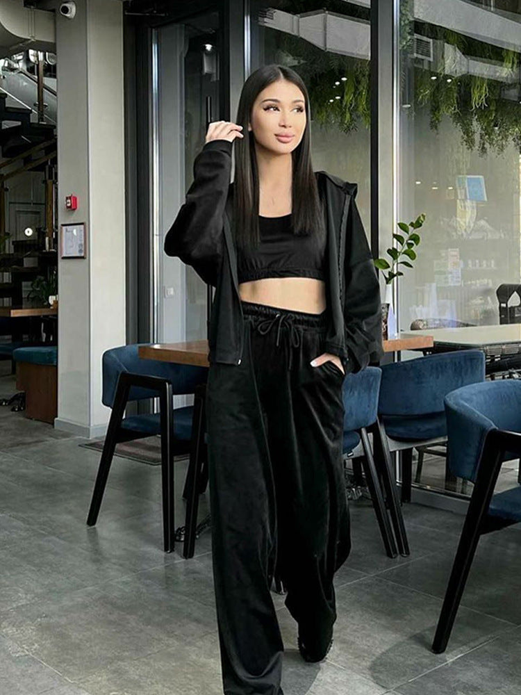 Damen Bequeme und modische Kombi aus Top und Hose Drune