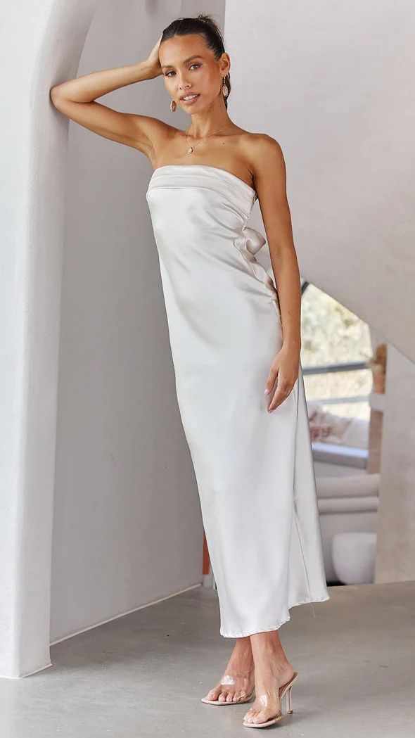 Drune | Satin rückenfreies Röhrentop Kleid
