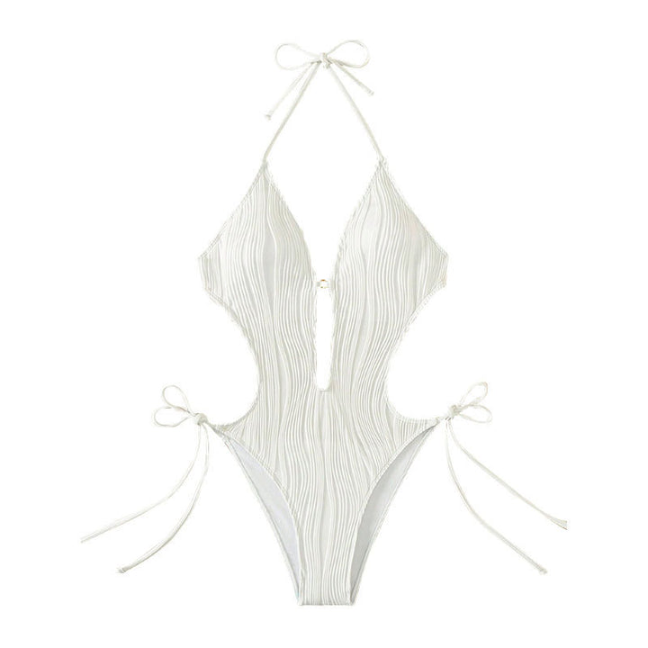 Damen Einteiler Badeanzug mit Raffinierten Cut-Out Details Drune