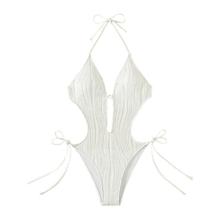 Damen Einteiler Badeanzug mit Raffinierten Cut-Out Details Drune