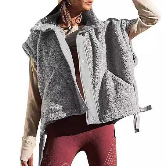 Damen weiche Teddy-Weste mit praktischem Schnitt Drune