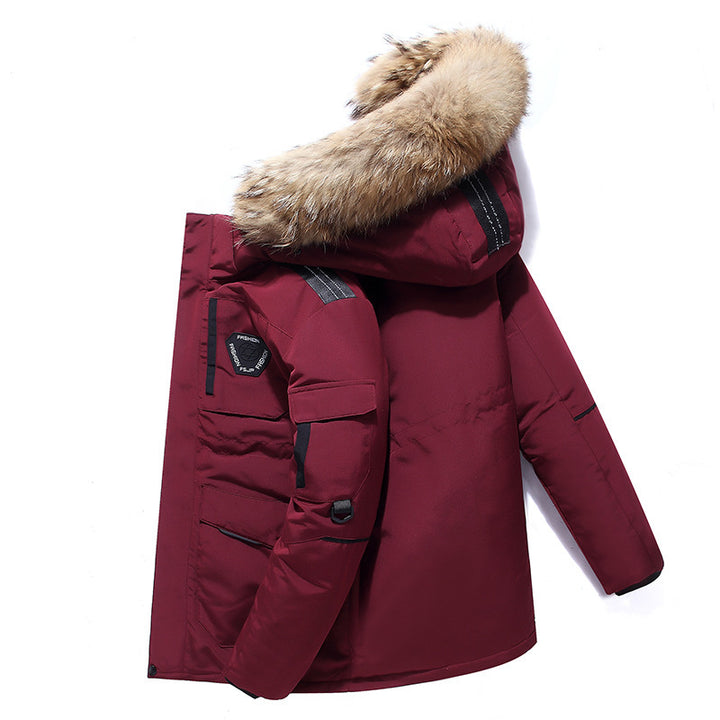 Herren Winterparka mit abnehmbarer Kunstfellkapuze, Thermoisolierung und Utility‑Taschen Drune