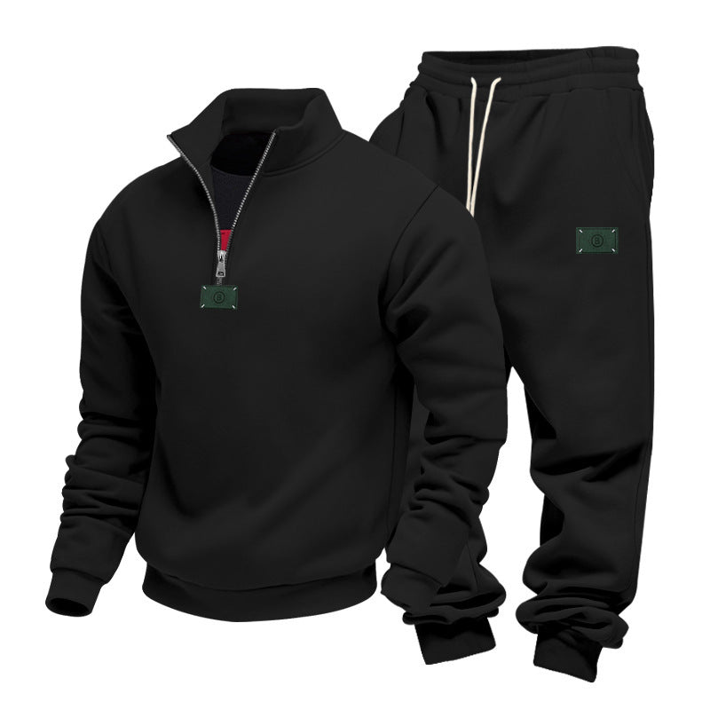 Herren nan komfortables Halbzip-Sweatset mit tapered Jogginghose und elastischem Tunnelzug Drune