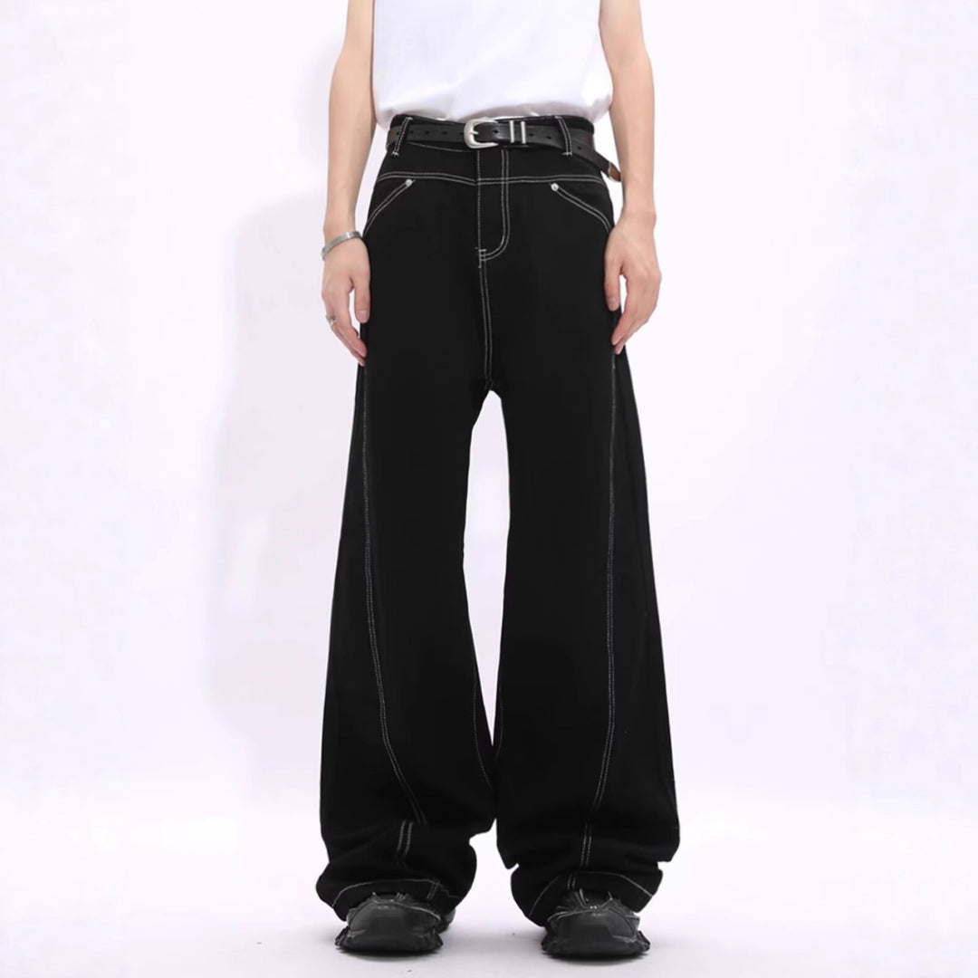 Damen Modische Weite Jeans Drune