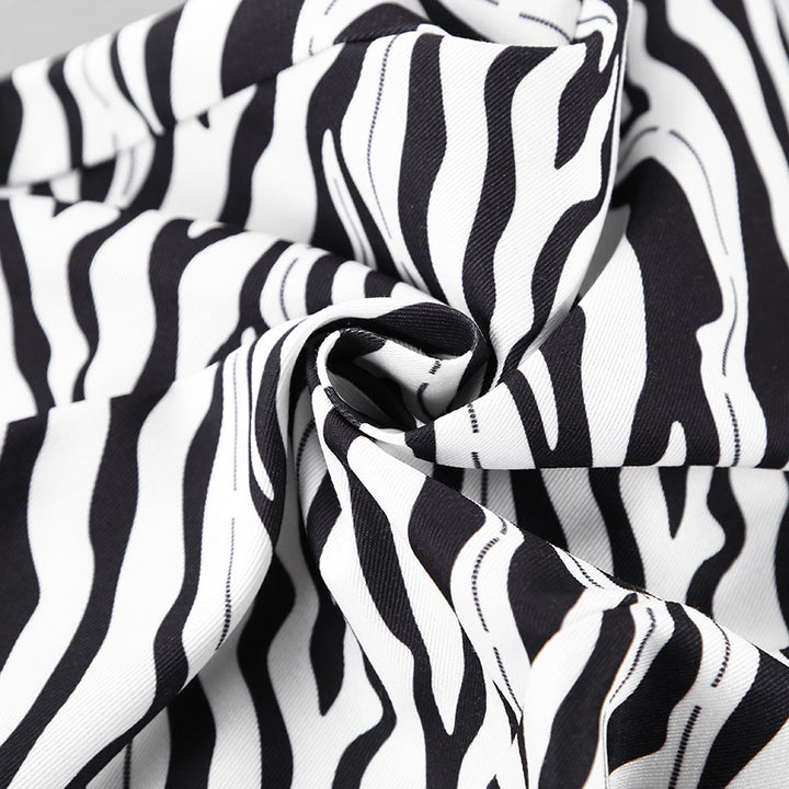 Damen weite Zebra-Print Palazzo-Hose Drune