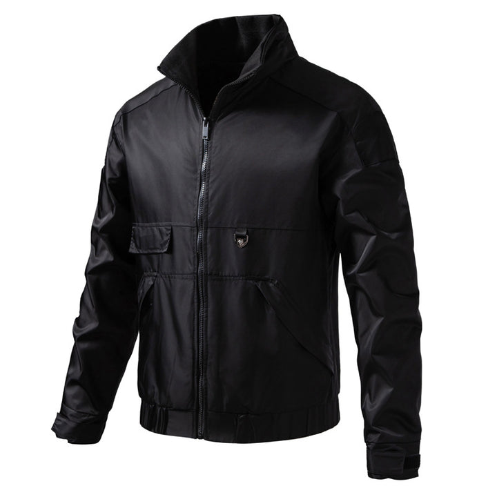 Herren wasserabweisender Utility-Blouson mit Stehkragen, Känguru‑ und Patten‑Taschen Drune