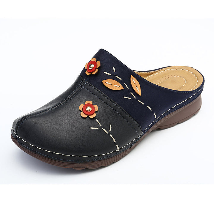 Damen Bequeme Clogs mit floralem Design und ergonomischem Fußbett Drune